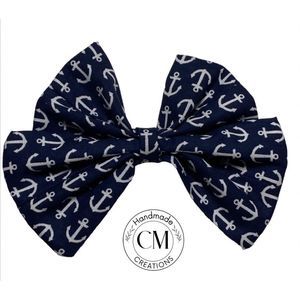 Anchor blue bow and white adult size